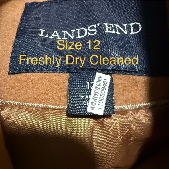 Lands’ End Wool Peacoat Camel Tan Color - Picture 2 of 9